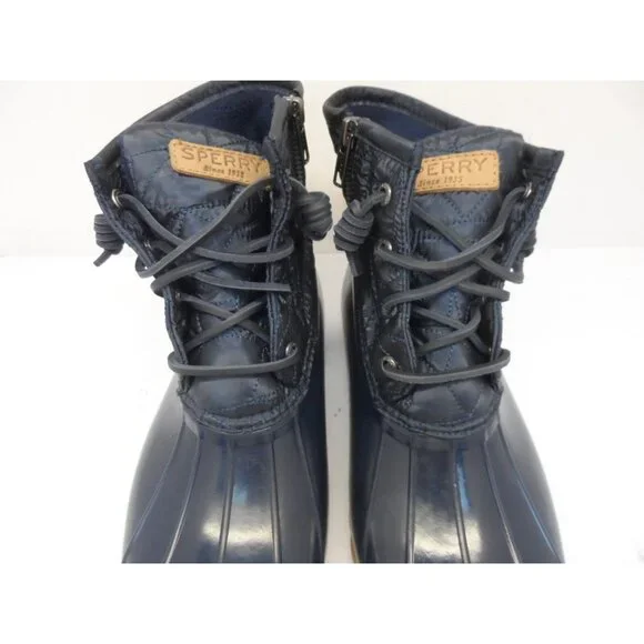 Sperry Women's STS82681 Saltwater Nylon Quilt Rain Boot Navy Size 8M - Picture 7 of 9
